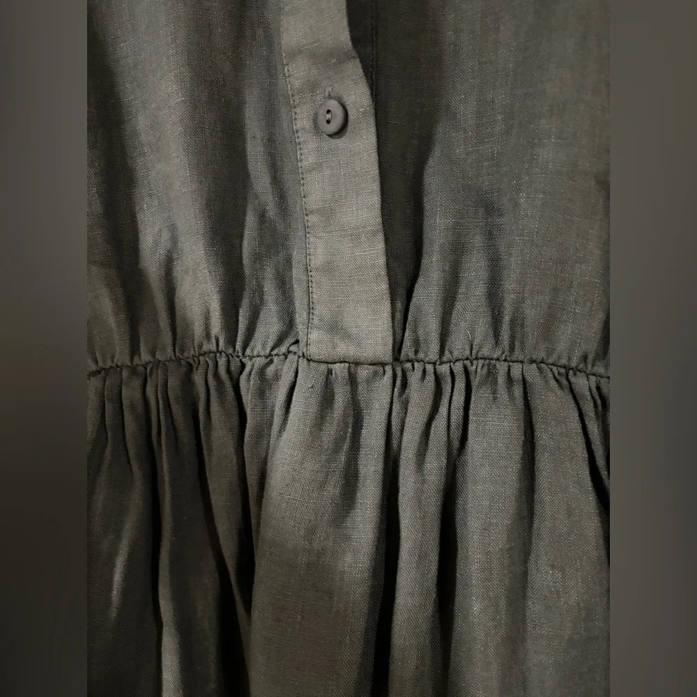 MaxMara Leisure Linen Blend Babydoll Style Dress Large - Picture 4 of 8